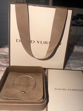 David Yurman Cable Bracelet in Silver with Gold Accent